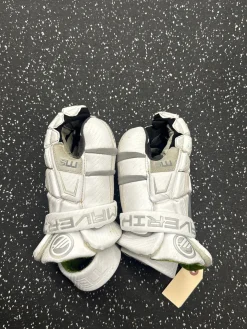 Used Maverik M5 GOAL LAX Goalie Gloves M White 13"