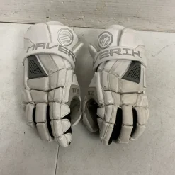 Used Maverik M5 Lacrosse Gloves Junior White 12"
