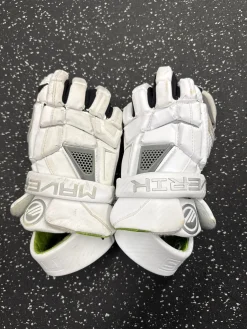 Used Maverik M5 Lacrosse Gloves Mens White 13"