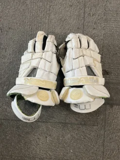 Used Maverik M4 Lacrosse Gloves Mens White MD
