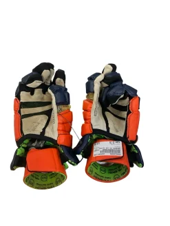 Used Maverik M3 Lacrosse Gloves Mens Orange 13