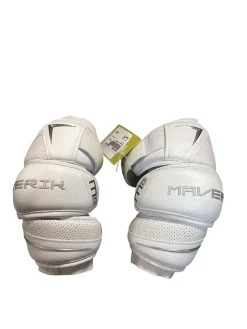 Used Maverik M6 MD Lacrosse Arm Pads/Guards White MD