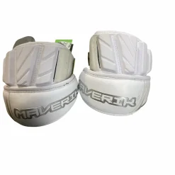 Used Maverik MAX ELBOW PADS Lacrosse Arm Pads/Guards White LG