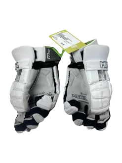 Used Maverik MAX Lacrosse Gloves Mens White 12"