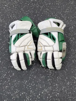 Used Maverik MAX Lacrosse Gloves Mens Green And White 13"