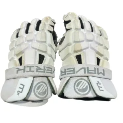 Used Maverik MX Lacrosse Gloves Mens White 13"