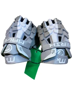 Used Maverik MX Lacrosse Gloves Mens White 10"