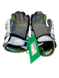 Used Maverik MX Lacrosse Gloves Mens White 10"