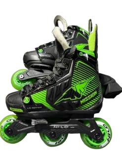 Used Mission LIL RIPPER Junior Roller Quad Skates Green Adjustable