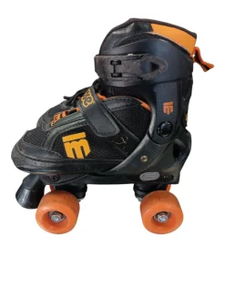 Used Mongoose ADJ 1-4 Junior Roller Quad Skates Orange Adjustable