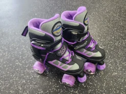 Used NATTORK Child Roller Quad Skates Black Adjustable