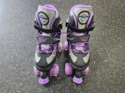 Used NATTORK Child Roller Quad Skates Black Adjustable