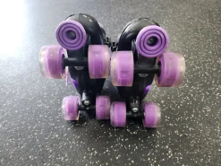 Used NATTORK Child Roller Quad Skates Black Adjustable