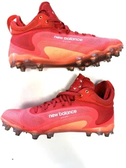 Used New Balance LAX Cleats Mens Red Senior 12