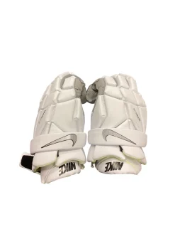 Used Nike VAPOR ELITE Lacrosse Gloves Mens White LG