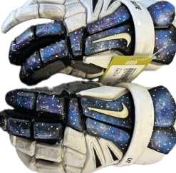 Used Nike VAPOR ELITE Lacrosse Gloves Junior White 12"