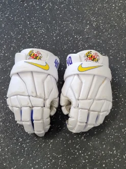 Used Nike VAPOR PRO YOUTH Lacrosse Gloves Junior White SM