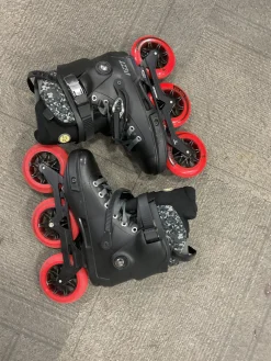 Used POWERSLIDE ARISE SL INLINE SKATES Senior Aggressive Skates Black Adjustable