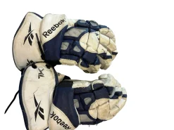 Used Reebok 7K GLOVES Lacrosse Gloves Mens Navy Blue 12"