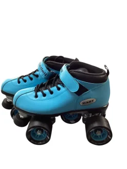 Used Riedell DART Junior Roller Quad Skates Carolina Blue Junior 05