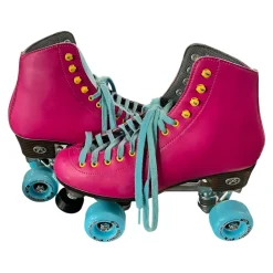 Used Riedell Senior Roller Quad Skates Pink Senior 9