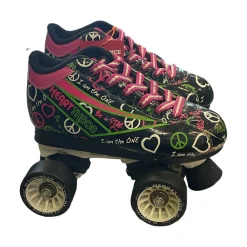 Used ROLLER SKATES Junior Roller Quad Skates Black Junior 03