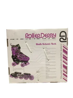 Used RollerDerby 3-6 QUAD Junior Roller Quad Skates Purple Adjustable