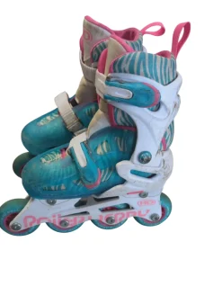 Used RollerDerby ADJ 12-2 Junior Rec Fitness Skates Royal Blue Adjustable