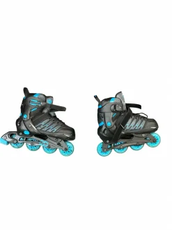 Used RollerDerby BLACKBLUE Senior Roller Quad Skates Black Adjustable