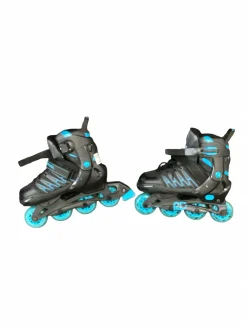 Used RollerDerby BLACKBLUE Senior Roller Quad Skates Black Adjustable