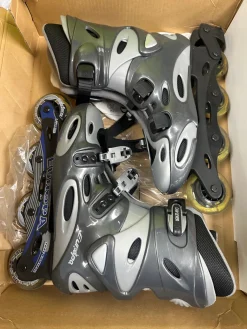 Used RollerDerby EUROPA ABEC-3 Racing Inline Skates Grey Senior 10