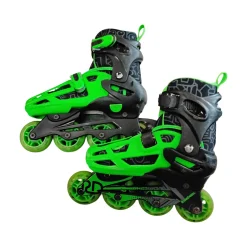 Used RollerDerby Junior 3-6 Aggressive Skates Green Adjustable