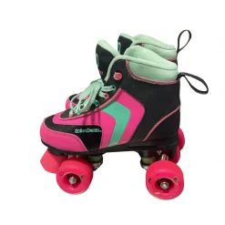 Used RollerDerby PNK/TEAL Junior Roller Quad Skates Pink Junior 04