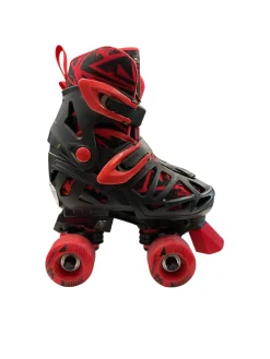 Used RollerDerby QUICK FIT SZ Y12-2 Child Roller Quad Skates Red Adjustable