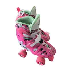 Used RollerDerby TRAC STAR ADJ 3-6 QUADS Junior Roller Quad Skates Pink Adjustable