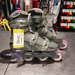 Used RollerDerby V500 TECH Senior Aggressive Skates Grey Adjustable