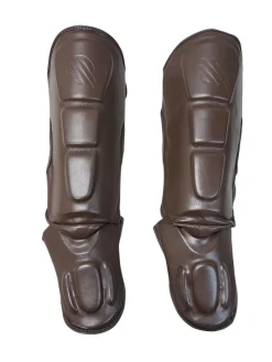 Used Sanabul Martial Arts Shin Pads Brown MD