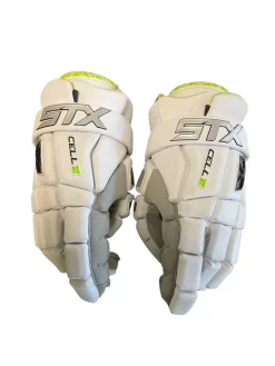 Used STX CELL IV Lacrosse Gloves Mens White MD