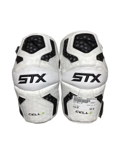 Used STX CELL IV Lacrosse Arm Pads/Guards White Senior