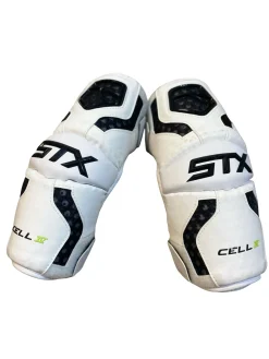 Used STX CELL IV Lacrosse Arm Pads/Guards White LG