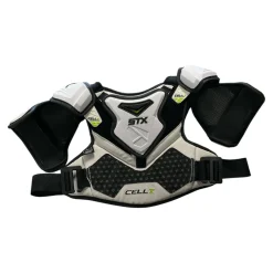 Used STX CELL V Lacrosse Shoulder Pads White MD