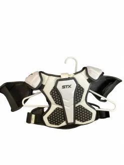 Used STX CELL V Lacrosse Shoulder Pads White SM