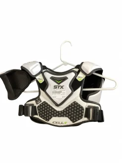 Used STX CELL V Lacrosse Shoulder Pads White SM