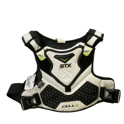 Used STX CELL V Lacrosse Shoulder Pads White MD