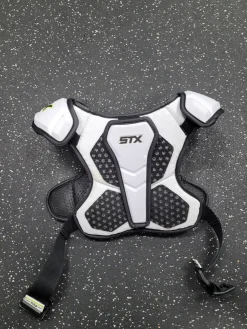 Used STX CELL V Lacrosse Shoulder Pads White MD