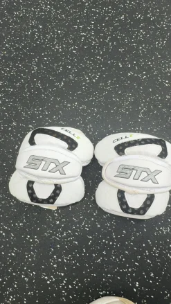 Used STX CELL V Lacrosse Arm Pads/Guards White LG