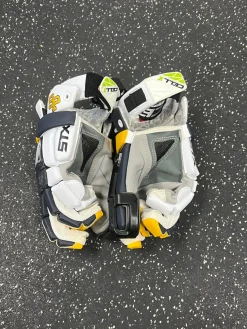 Used STX CELL V LAX Goalie Gloves M Navy Blue LG