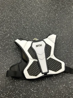Used STX CELL V LINER Lacrosse Shoulder Pads White LG