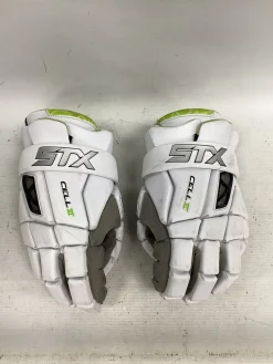 Used STX CELL VI GLOVES Lacrosse Gloves Mens White XL