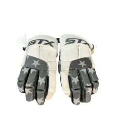 Used STX JR MD STX STALLION 75 Lacrosse Gloves Junior White MD